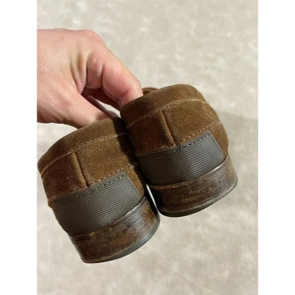 Gravati 16063 Mens Slip On Loafer Moccasins Suede‎ Brown Leather Size 10 Medium